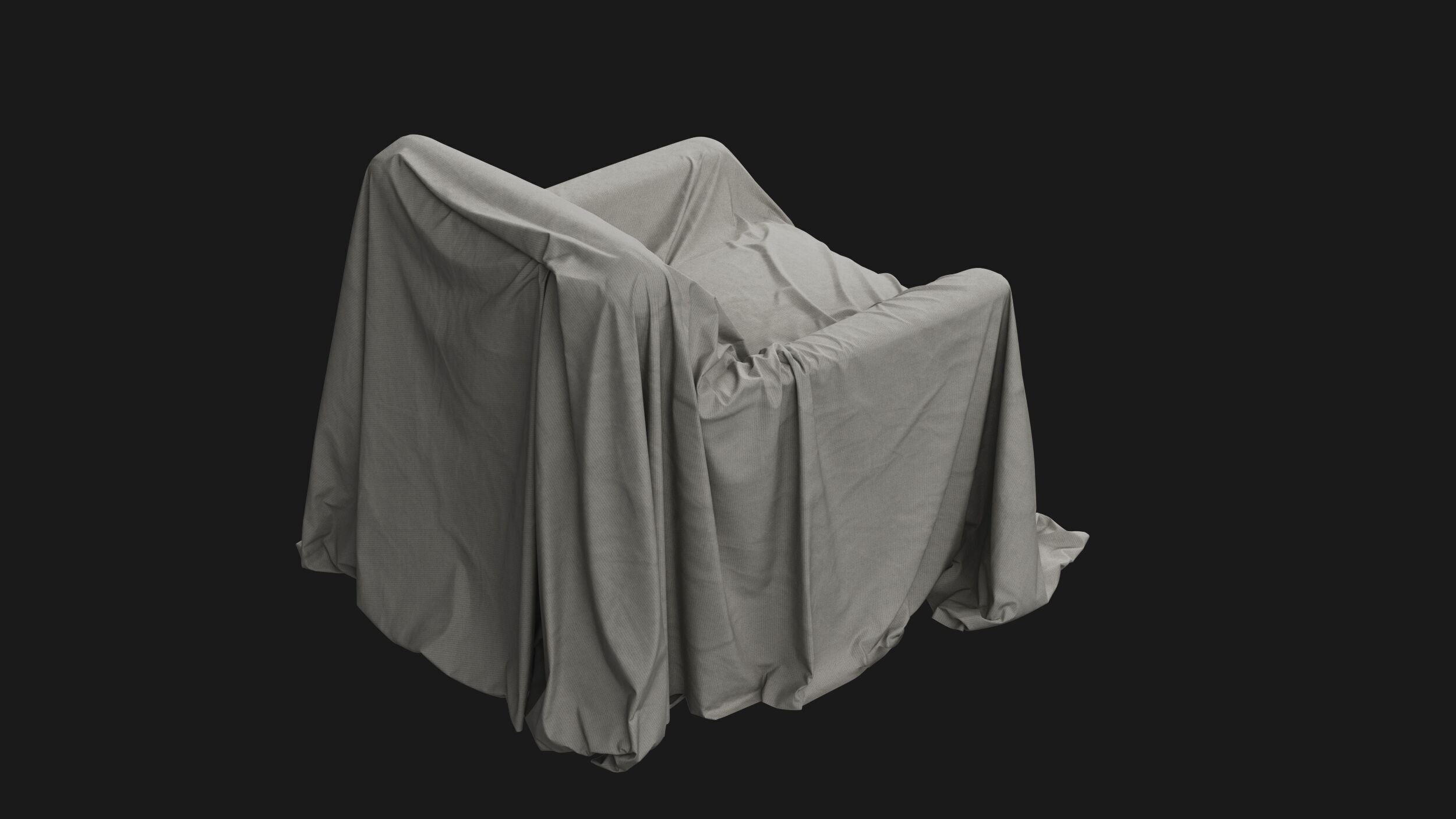 Covered Modern Armchair 02 3D model_2