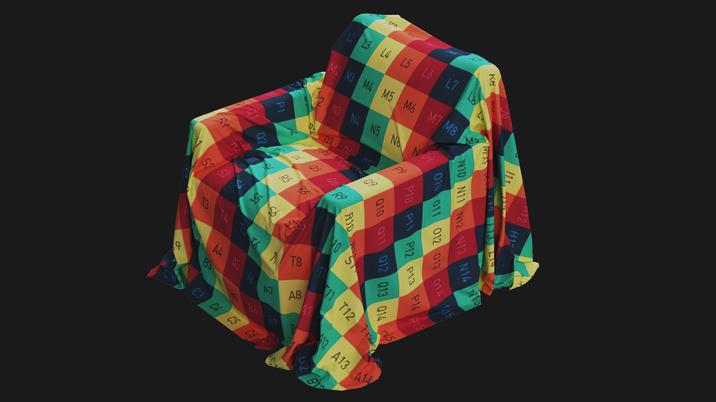 Covered Modern Armchair 02 3D model_9