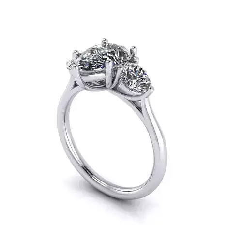 Three Stone Wedding Ring 3D print model