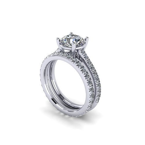 Pav Set Wedding Ring 3D print model