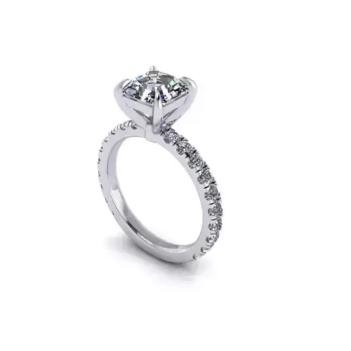 Pav Set Engagement Ring