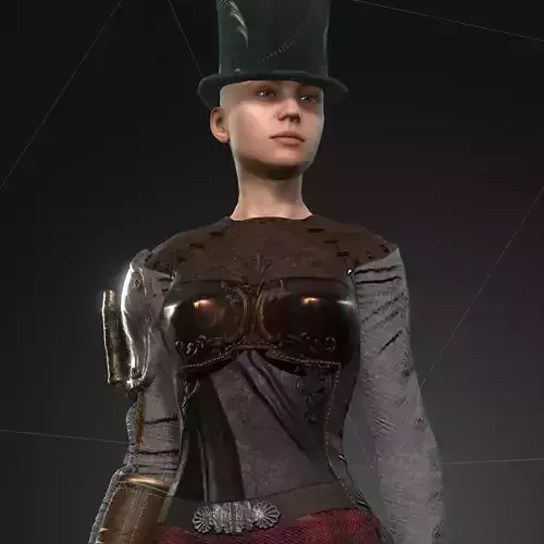  Steampunk rigged character Low-poly 3D model