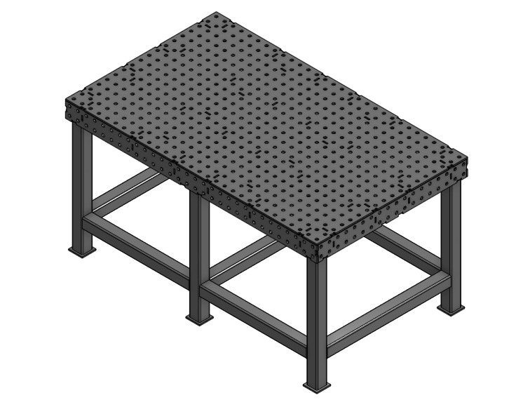 36x60x4in DIY fabrication table 3D model_2