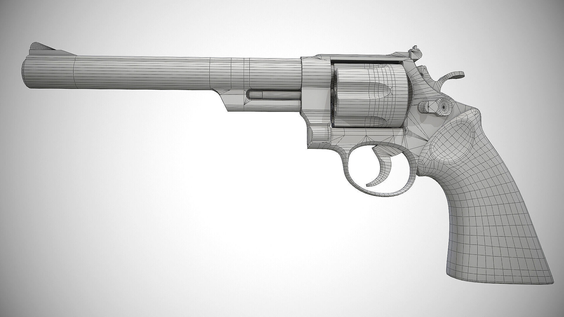 Smith Wesson Model 29 Low-poly 3D model_11