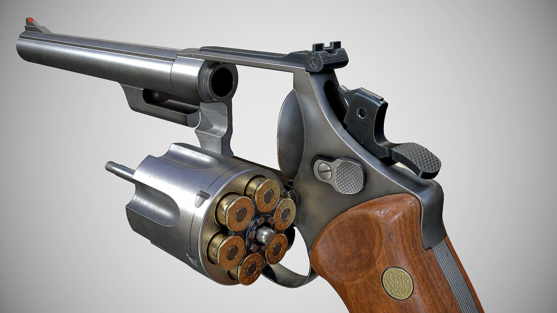 Smith Wesson Model 29 Low-poly 3D model_9