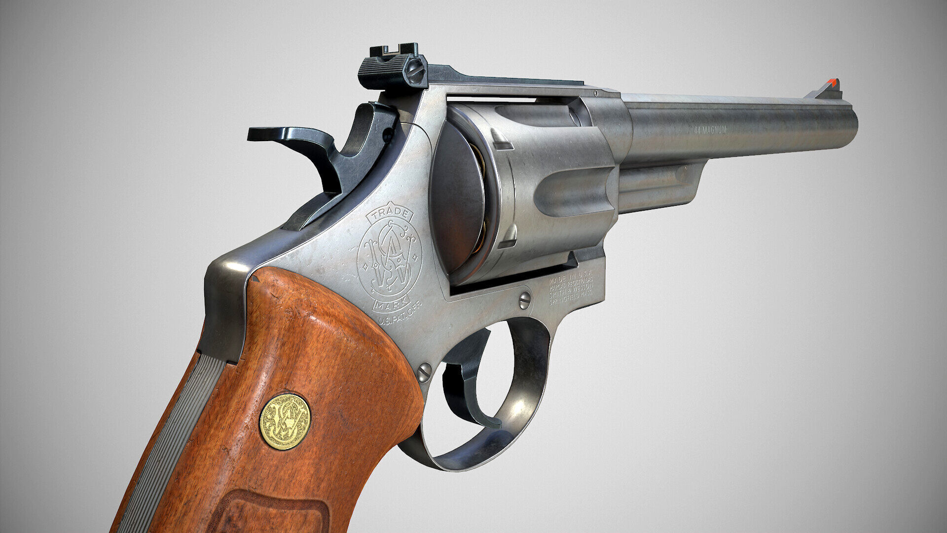Smith Wesson Model 29 Low-poly 3D model_6