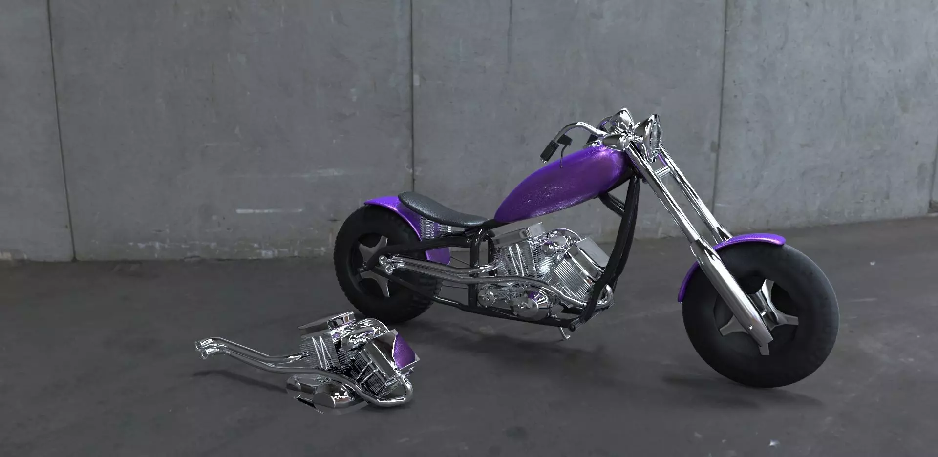 Retro Chopper Free 3D model