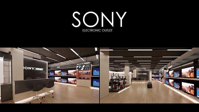 SONY-SMART Electronics Outlet Interior Low-poly 3D model