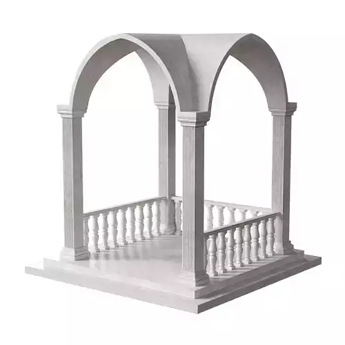 Marble Arch Pavilion With Columns And Baluster