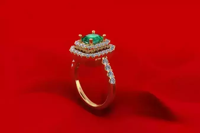 Emerald Wedding Ring TH62