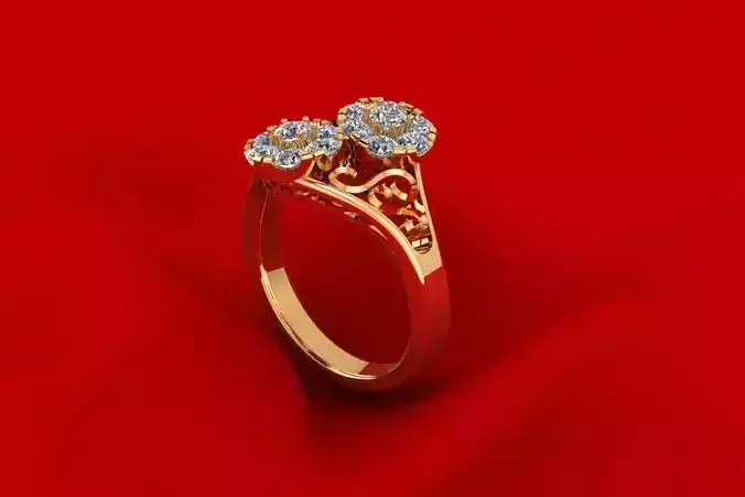 Two Halo Wedding Ring TH113