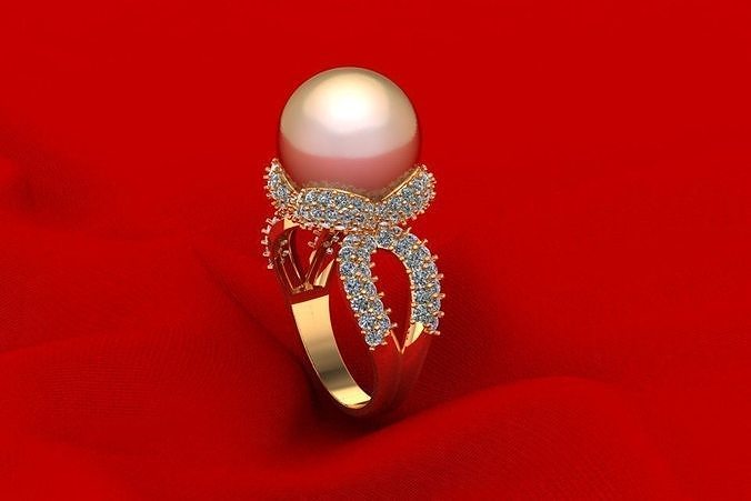 Pear Diamond Ring TH542 3D print model