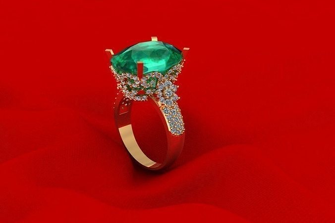 Pear Diamond Ring TH5124 3D print model
