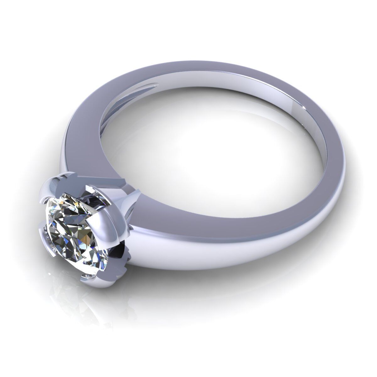 Solitaire Wedding Ring R-A0355 3D print model_7