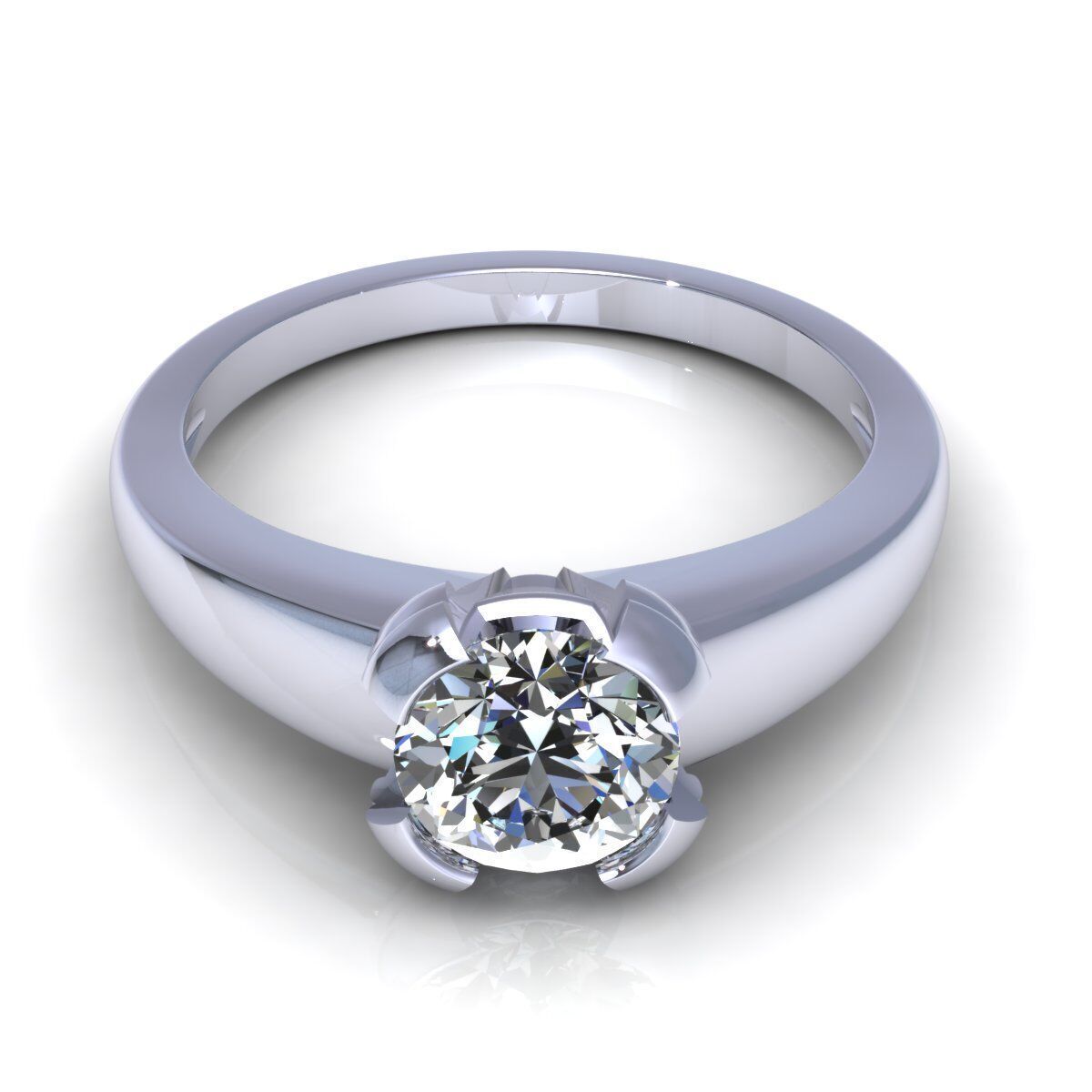 Solitaire Wedding Ring R-A0355 3D print model_6
