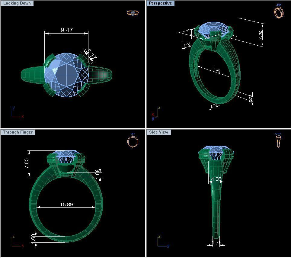 Solitaire Wedding Ring R-A0355 3D print model_9