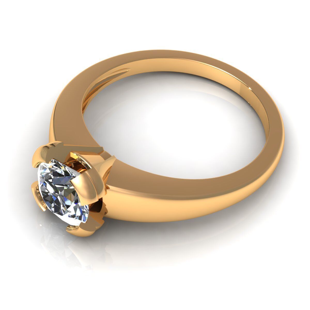 Solitaire Wedding Ring R-A0355 3D print model_3
