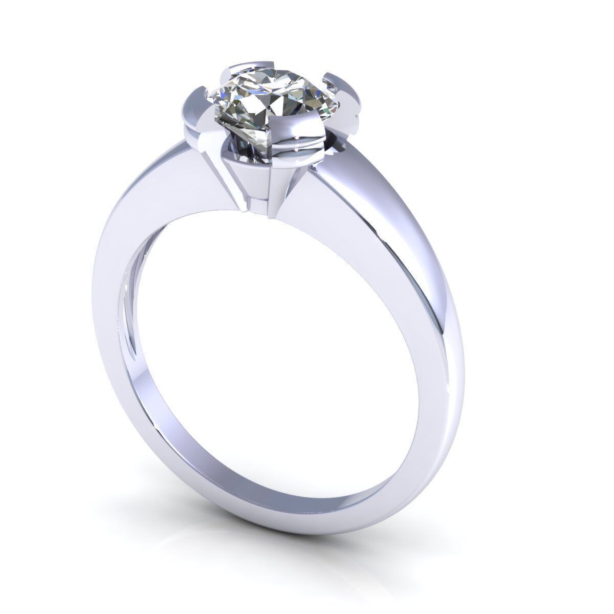 Solitaire Wedding Ring R-A0355 3D print model_5