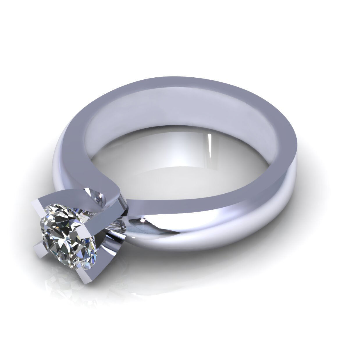 Solitaire Wedding Ring R-A0202 3D print model_5
