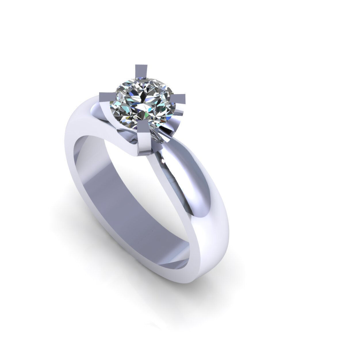 Solitaire Wedding Ring R-A0202 3D print model_3
