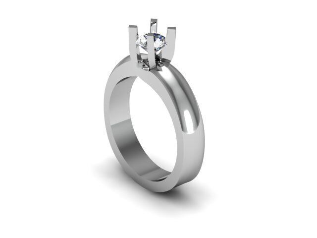 Solitaire Wedding Ring R-A0202 3D print model_8