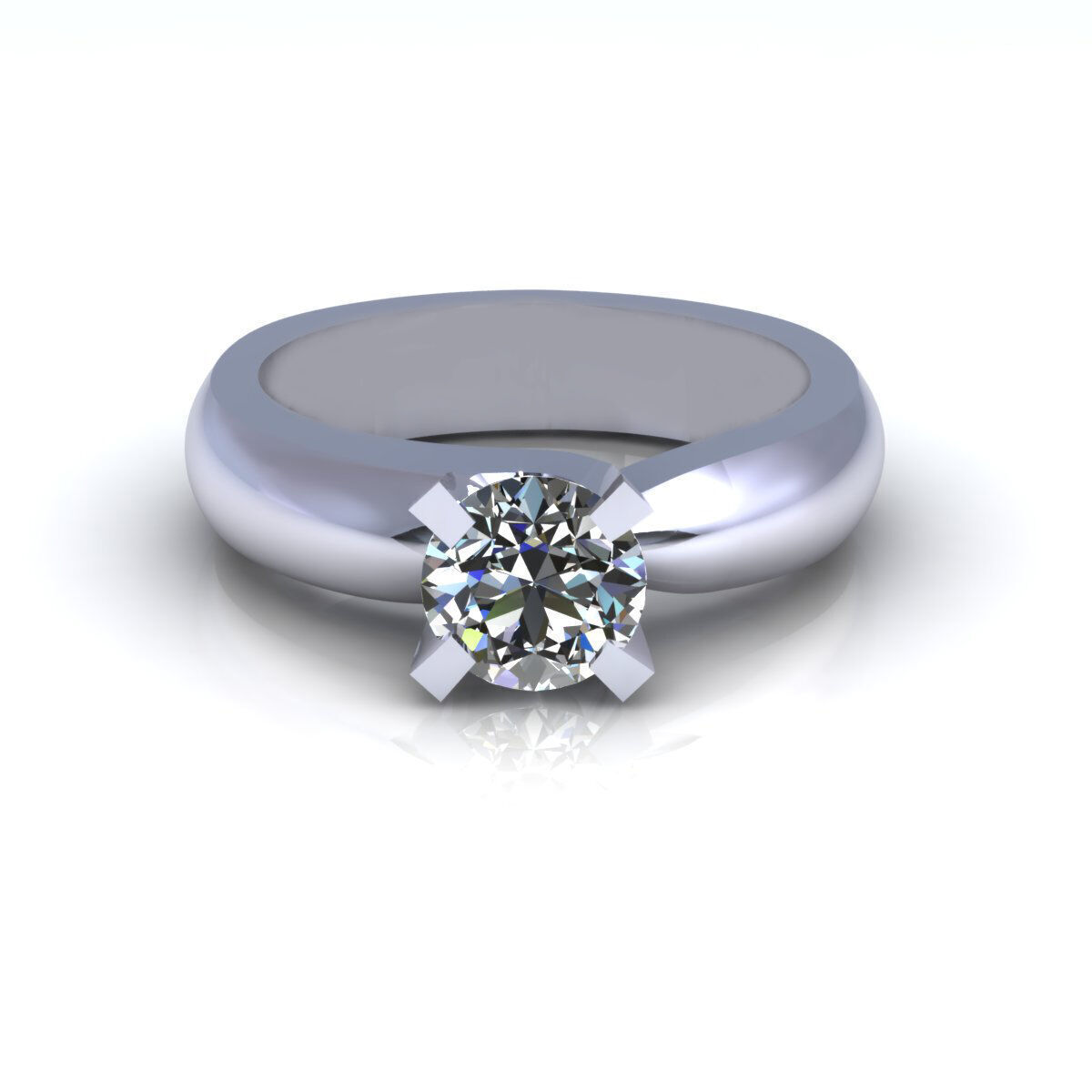 Solitaire Wedding Ring R-A0202 3D print model_4