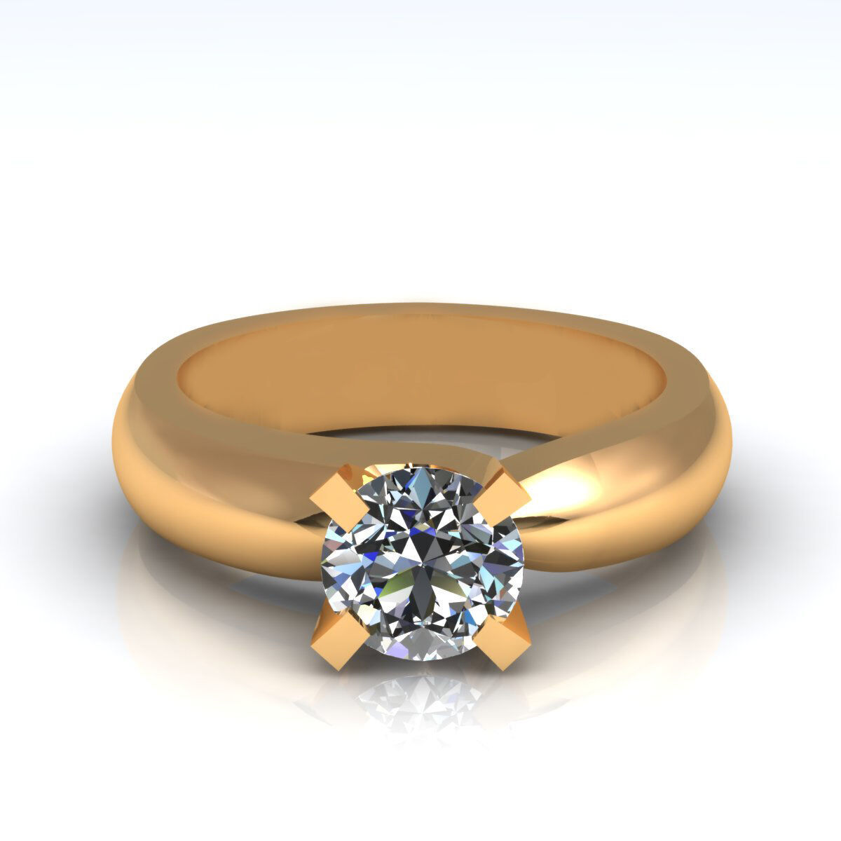 Solitaire Wedding Ring R-A0202 3D print model_1