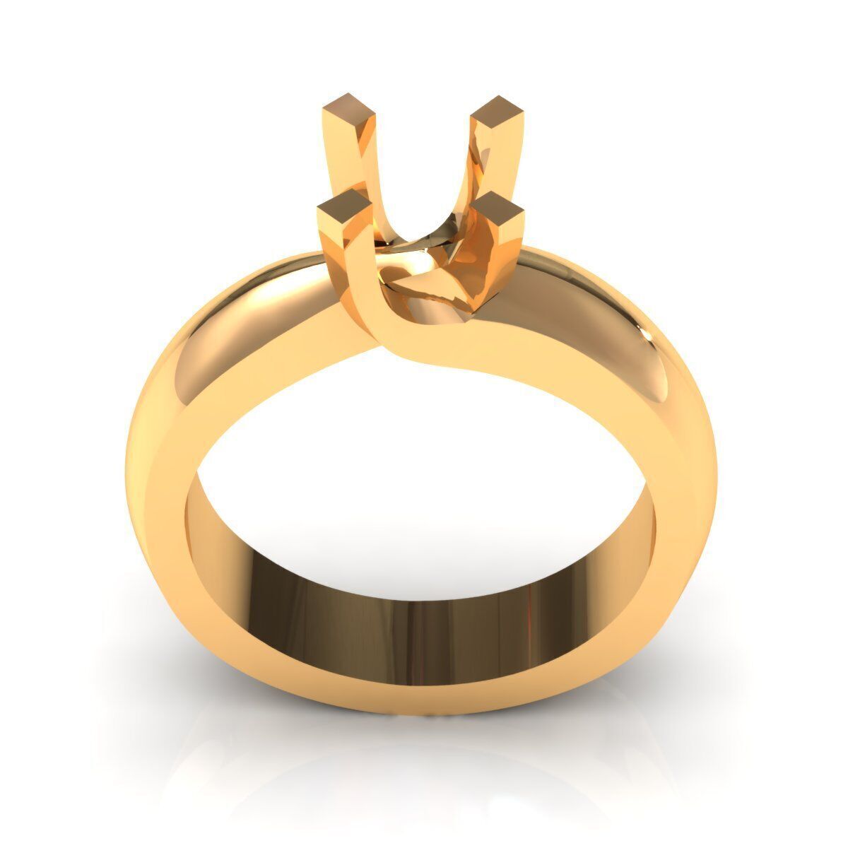 Solitaire Wedding Ring R-A0202 3D print model_7
