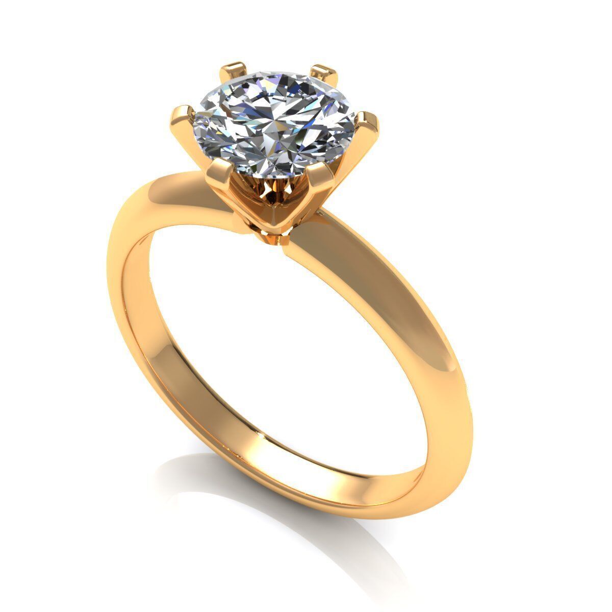 Tiffany Solitaire Diamond Ring R-A0188 3D print model_1