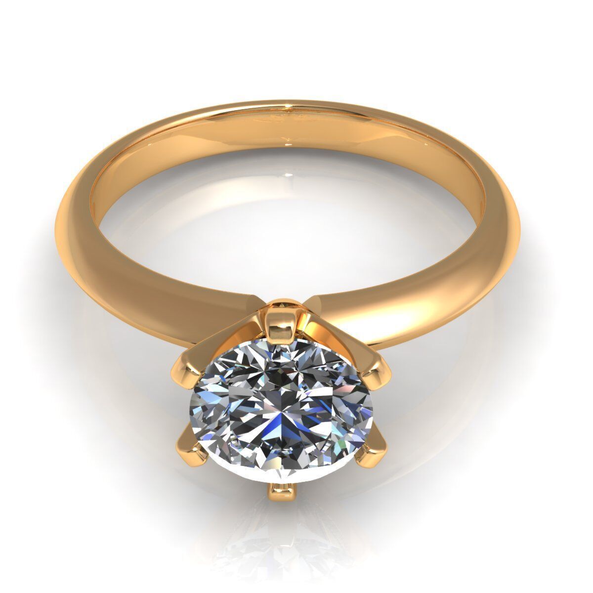 Tiffany Solitaire Diamond Ring R-A0188 3D print model_7