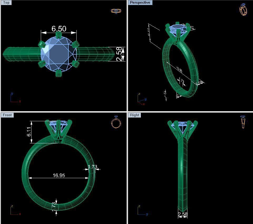 Tiffany Solitaire Diamond Ring R-A0188 3D print model_9