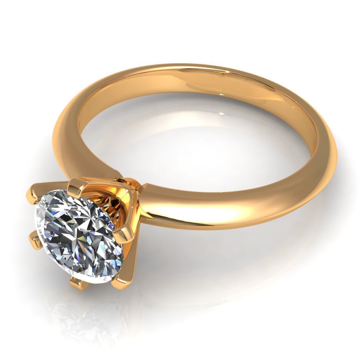 Tiffany Solitaire Diamond Ring R-A0188 3D print model_6