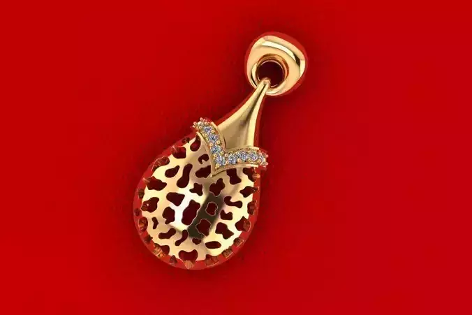 Pear Pendant PPD-078-DIA