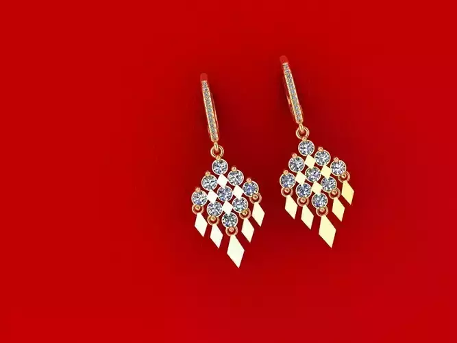 Precious Diamond Earring CAD943 3D print model