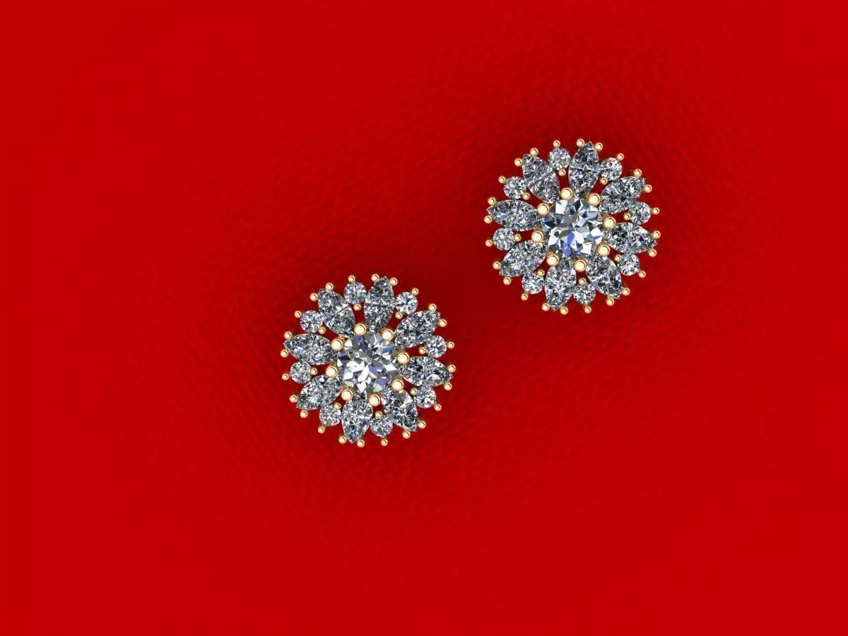 Flower Earring CAD2215 3D print model