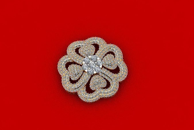Heart Flower Pendant C3D173P 3D print model