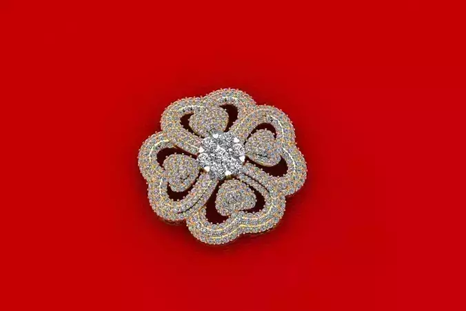 Heart Flower Pendant C3D173P