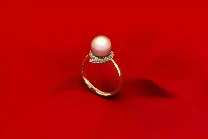 Pear Woman Engagment Ring AICAD082 3D print model