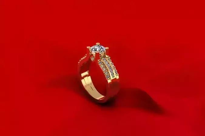 Three Row Woman Wedding Ring AICAD080
