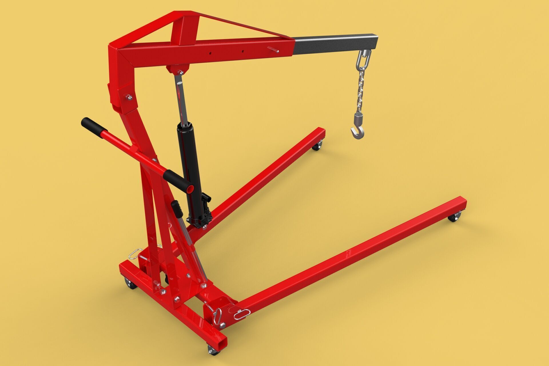 HYDRAULIC JACK ENGINE STAND CRANE HOIST LIFTING FOLDABLE MOBILE 3D model_9