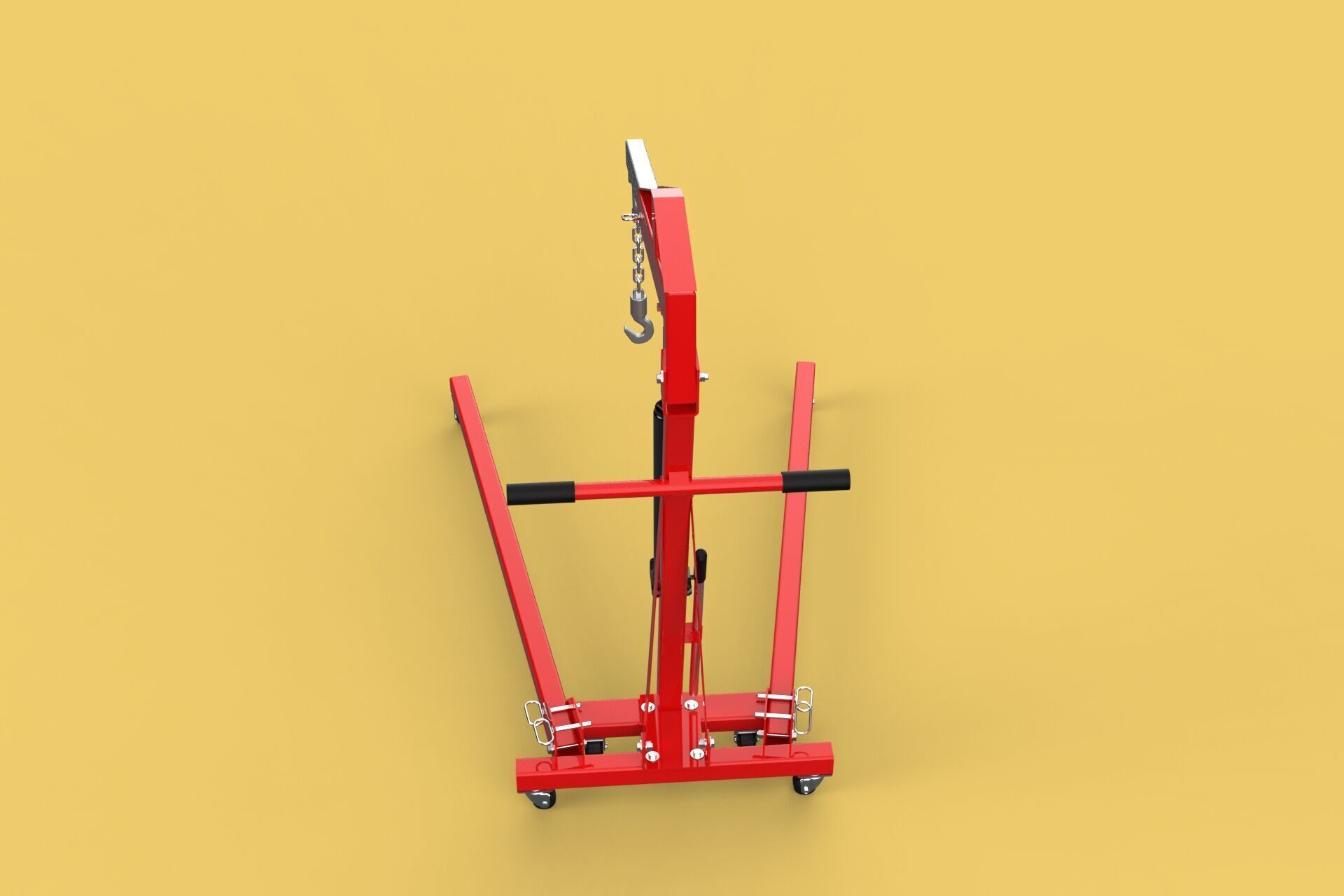 HYDRAULIC JACK ENGINE STAND CRANE HOIST LIFTING FOLDABLE MOBILE 3D model_1