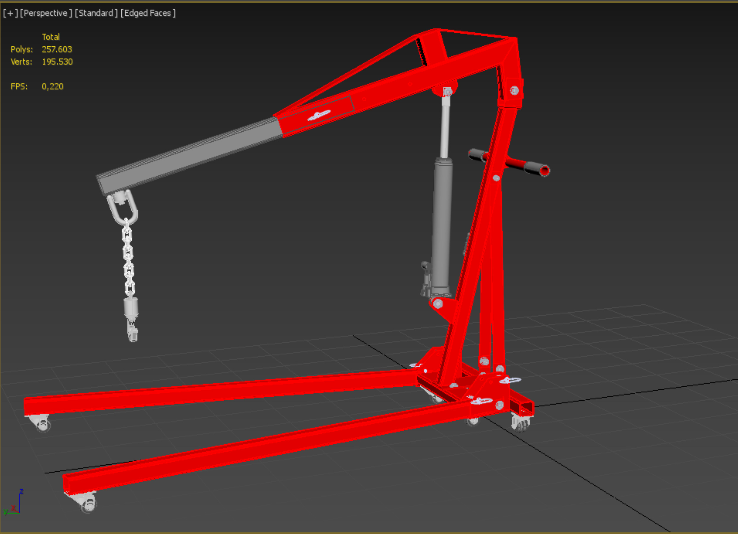 HYDRAULIC JACK ENGINE STAND CRANE HOIST LIFTING FOLDABLE MOBILE 3D model_39