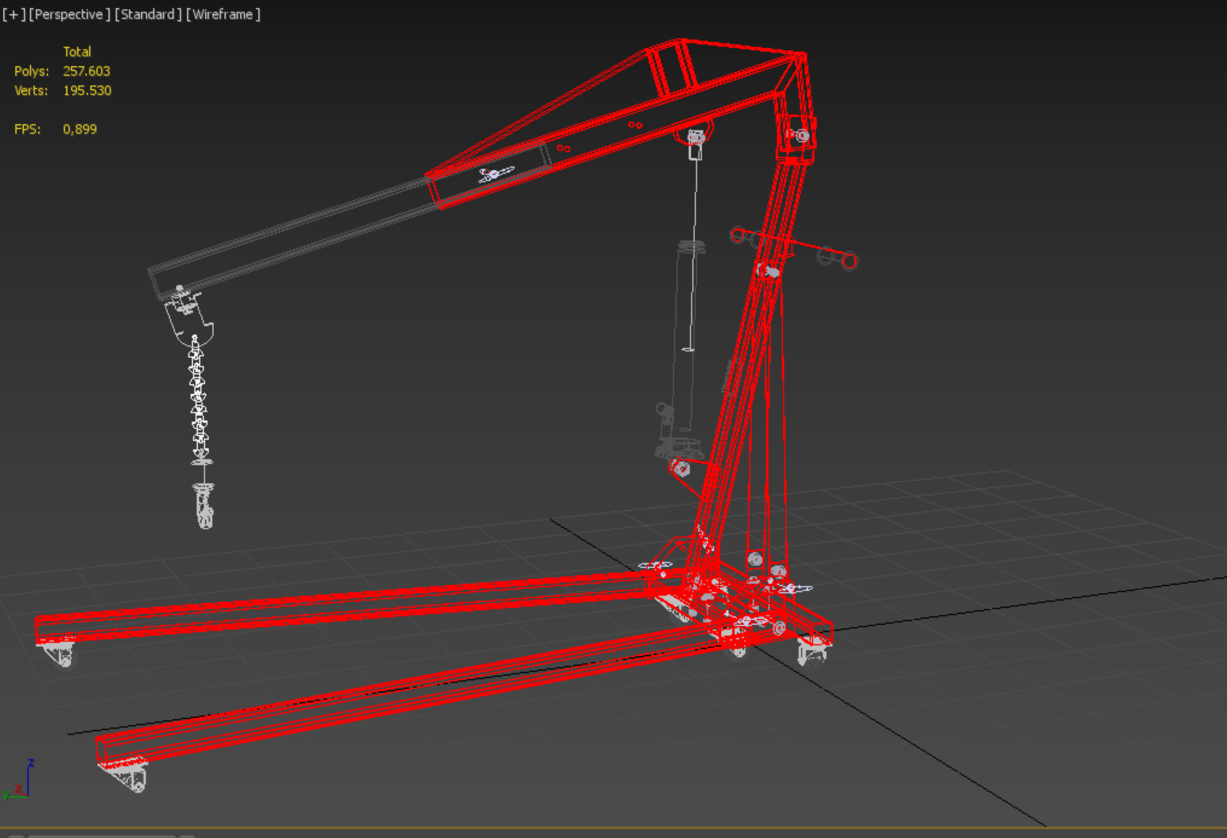 HYDRAULIC JACK ENGINE STAND CRANE HOIST LIFTING FOLDABLE MOBILE 3D model_36