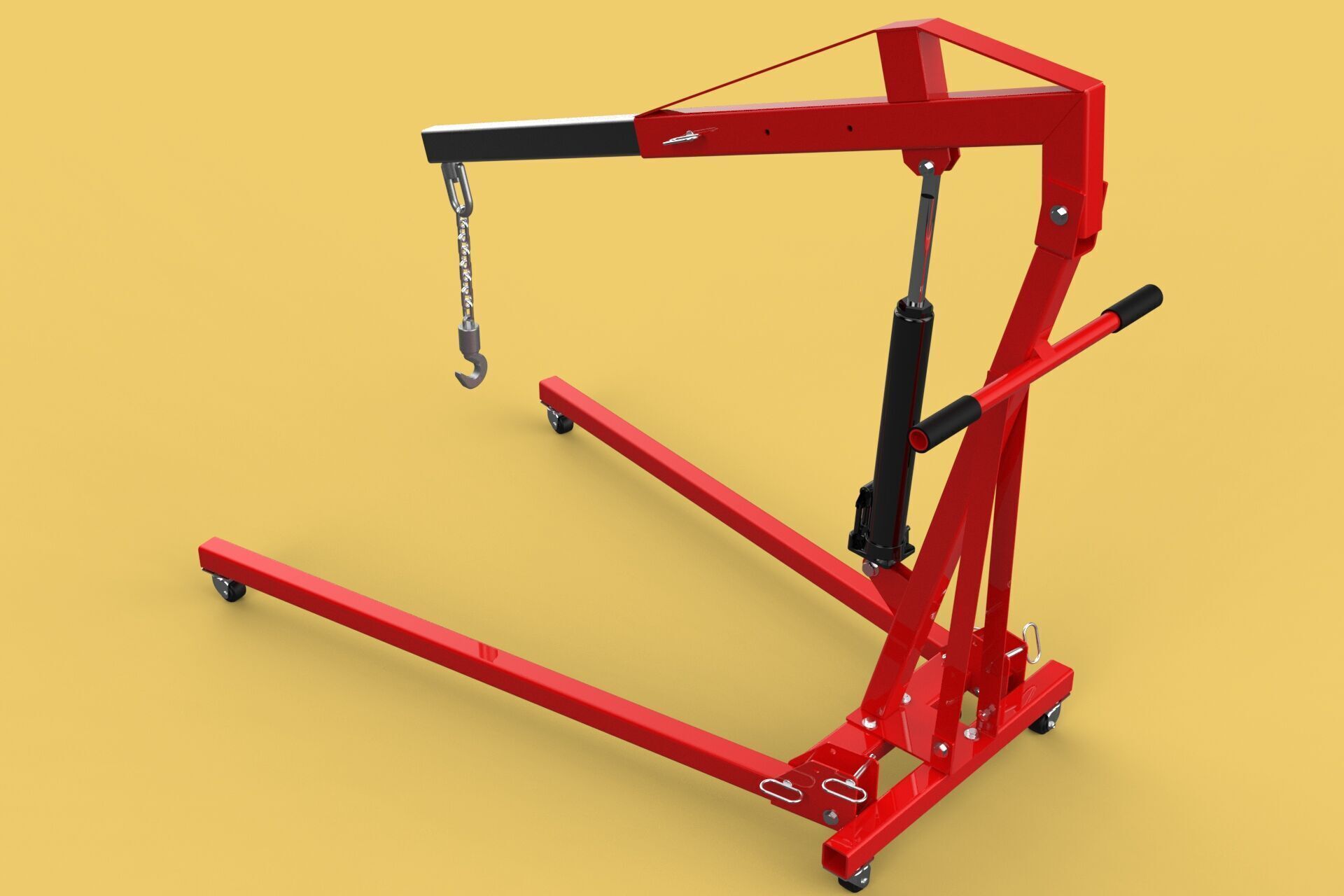 HYDRAULIC JACK ENGINE STAND CRANE HOIST LIFTING FOLDABLE MOBILE 3D model_13
