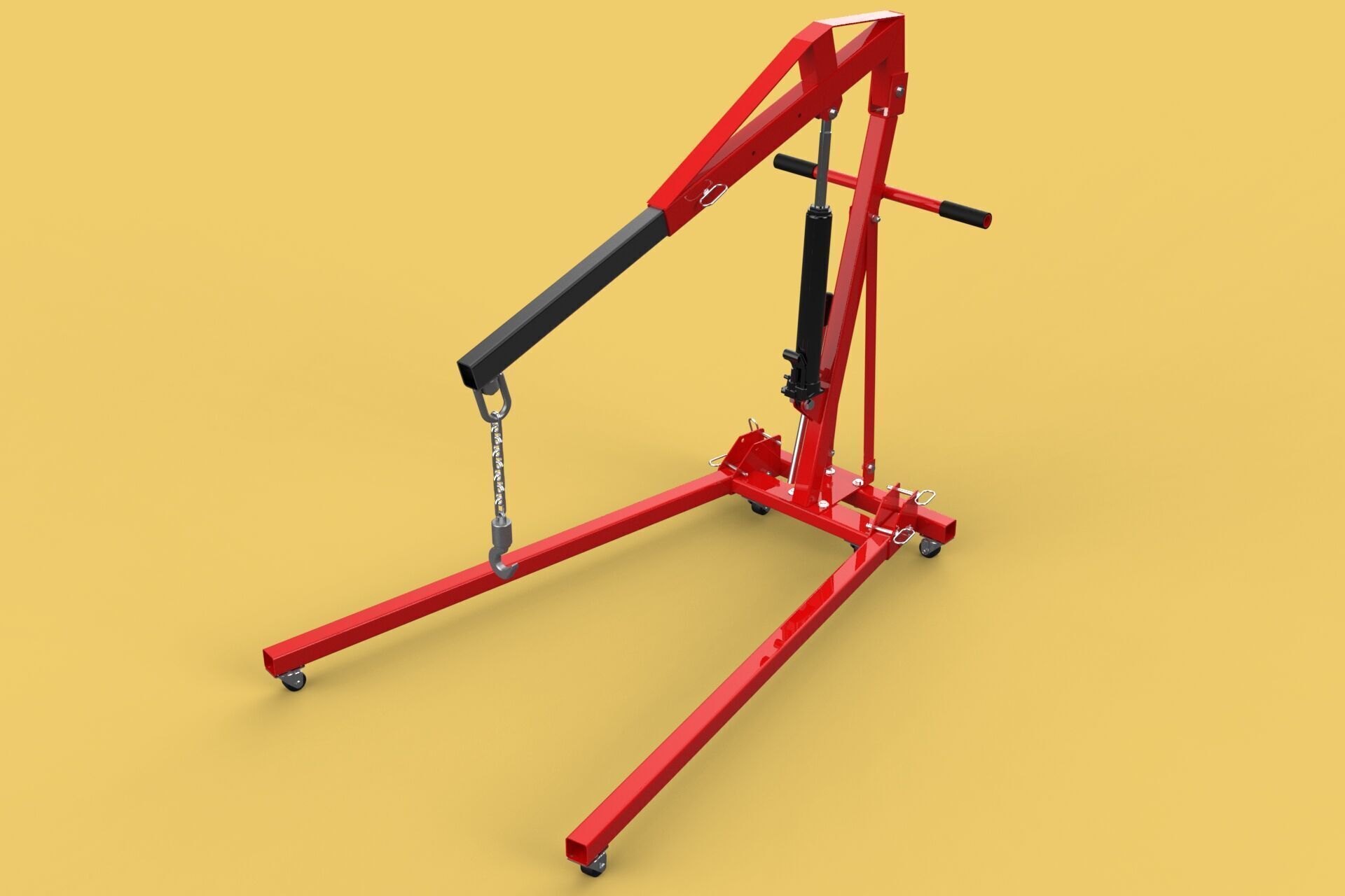 HYDRAULIC JACK ENGINE STAND CRANE HOIST LIFTING FOLDABLE MOBILE 3D model_12