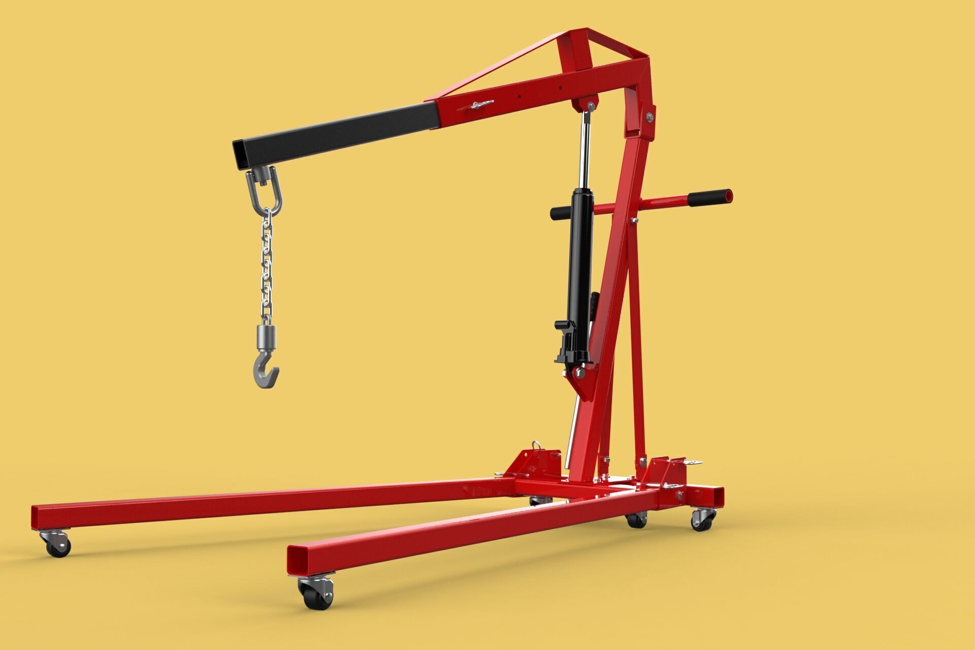 HYDRAULIC JACK ENGINE STAND CRANE HOIST LIFTING FOLDABLE MOBILE 3D model_16