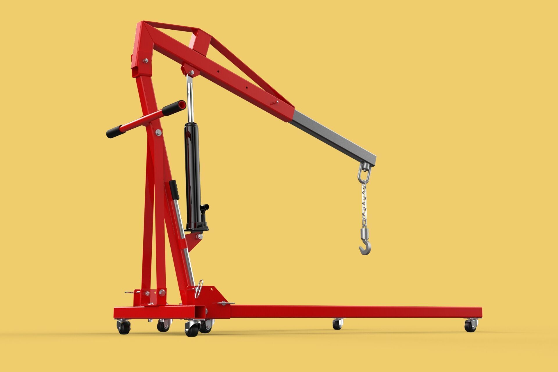 HYDRAULIC JACK ENGINE STAND CRANE HOIST LIFTING FOLDABLE MOBILE 3D model_18