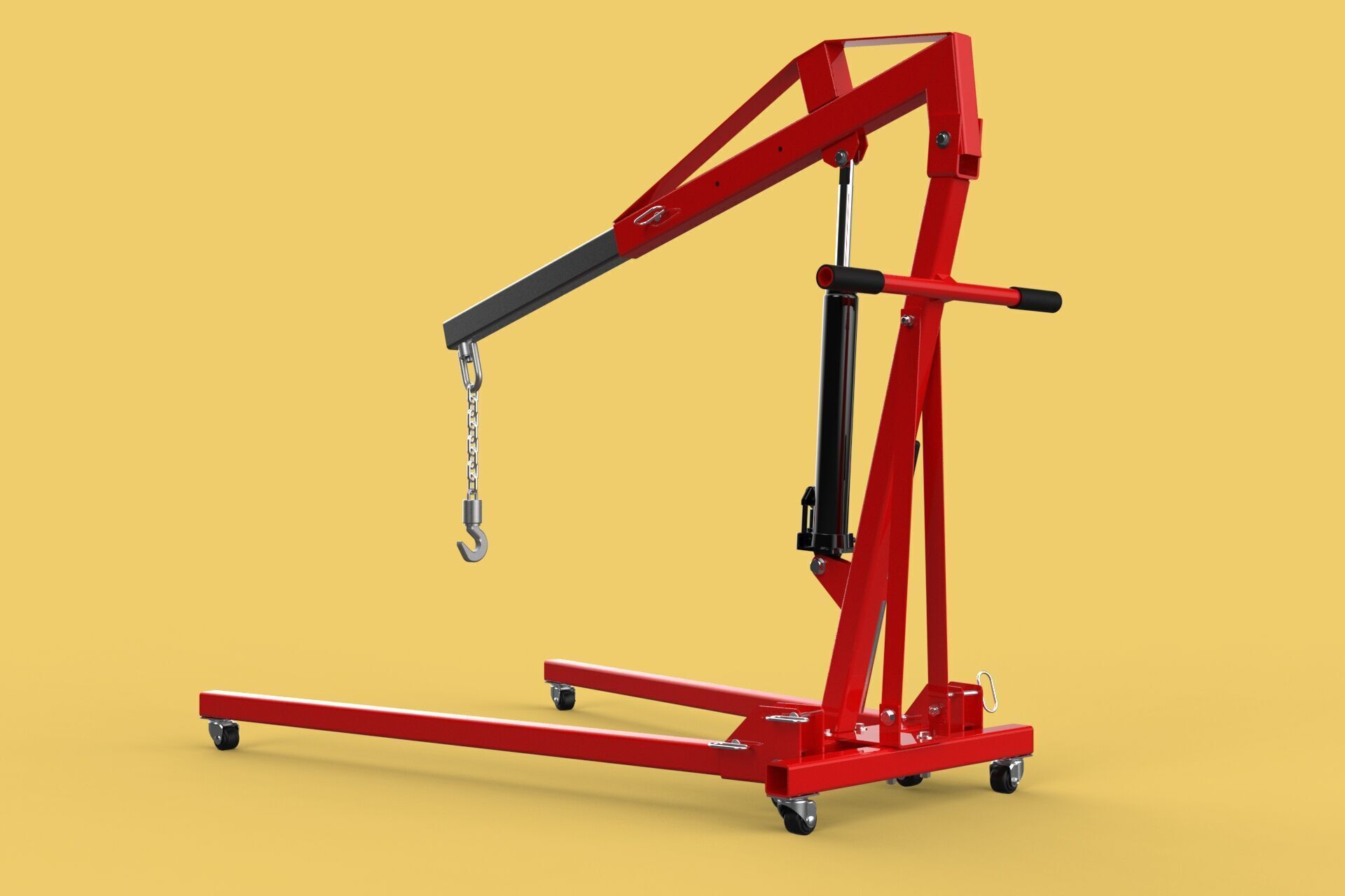 HYDRAULIC JACK ENGINE STAND CRANE HOIST LIFTING FOLDABLE MOBILE 3D model_17