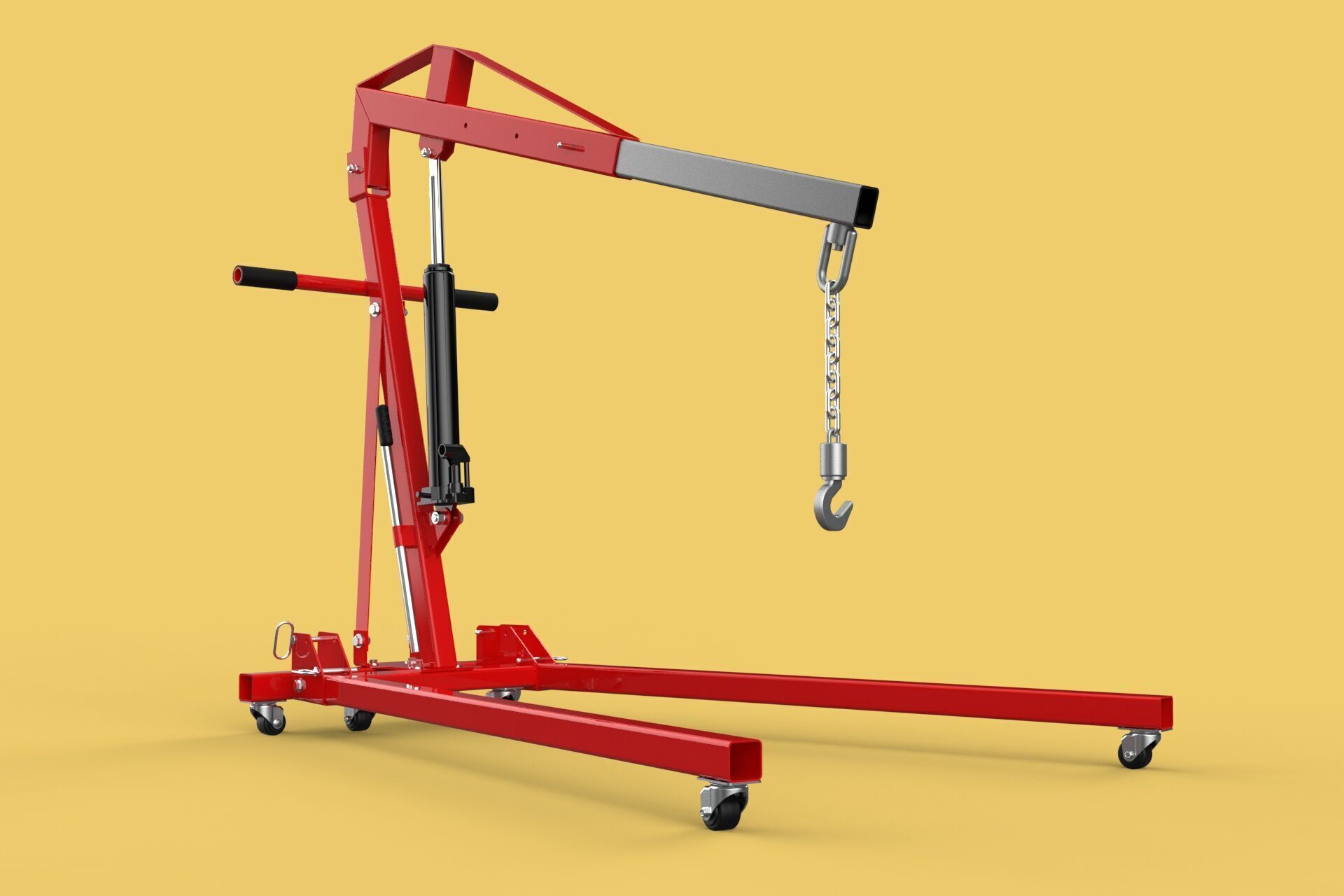 HYDRAULIC JACK ENGINE STAND CRANE HOIST LIFTING FOLDABLE MOBILE 3D model_15