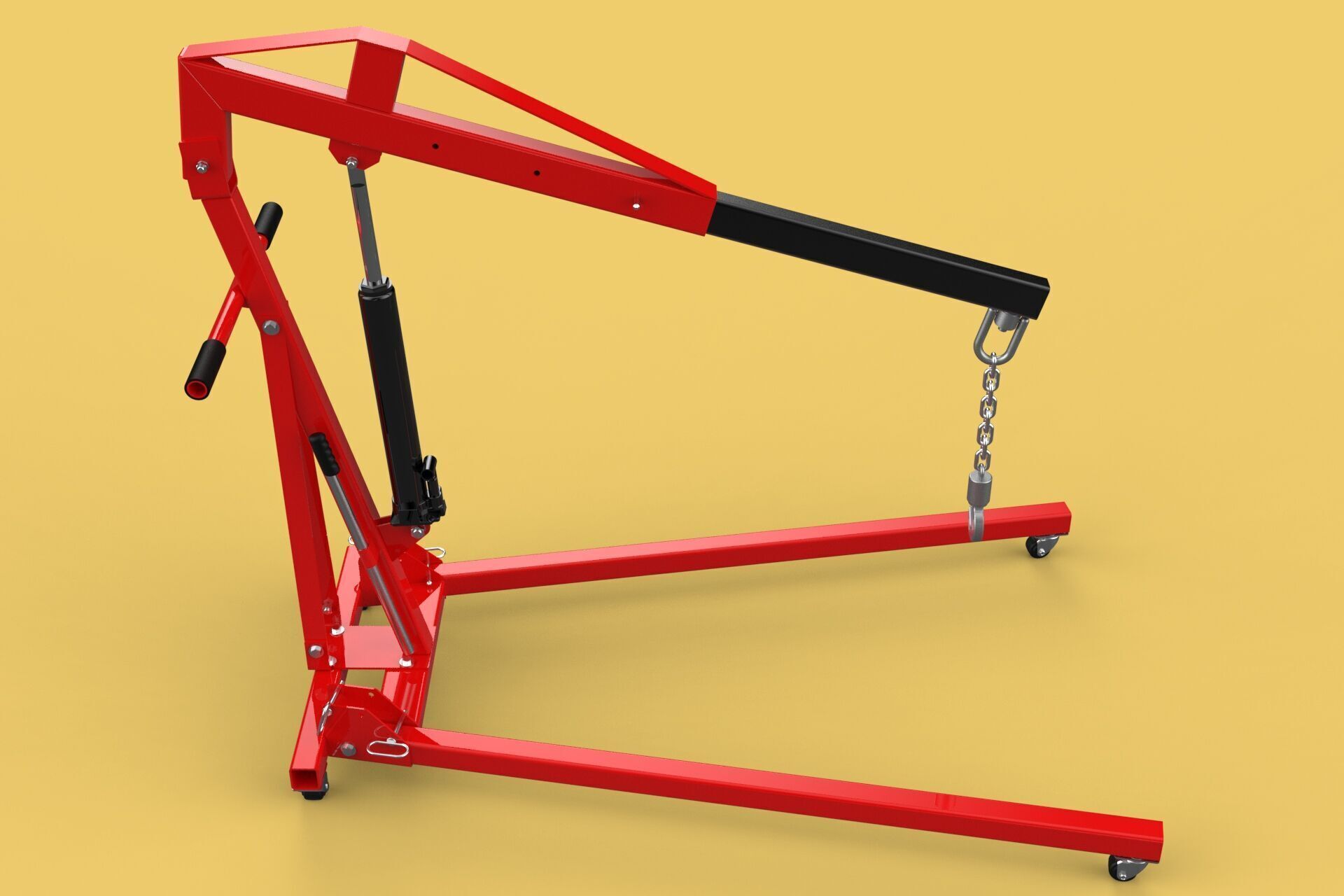 HYDRAULIC JACK ENGINE STAND CRANE HOIST LIFTING FOLDABLE MOBILE 3D model_30